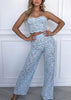 Conjunto Renda Cropped e Calça Pantalona