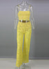 Conjunto Renda Cropped e Calça Pantalona