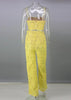 Conjunto Renda Cropped e Calça Pantalona