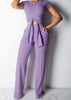 Conjunto Malha de Calça e Blusa Amarrada na Cintura
