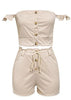 Conjunto Short e Cropped Ombro Ciganinha
