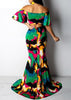 Conjunto Saia Longa com Fenda e Cropped Estampado