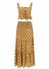 Conjunto Top Cropped e Saia Longa Babado