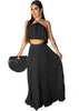 Saia Longa Plissada com Cropped