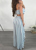 Conjunto Pantalona e Cropped Listrado com Babado