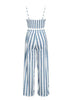 Conjunto Pantalona e Cropped Listrado com Babado