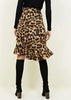 Vestido Curto Assimetrico com Estampa de Onça