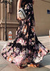 Saia Longa Estampada com Babado