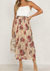 Saia Midi Plissada Floral