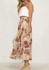 Saia Midi Plissada Floral