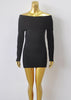 Vestido Suéter em Tricot Ombro a Ombro