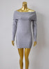 Vestido Suéter em Tricot Ombro a Ombro
