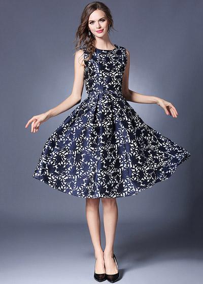 Vestido Rodado Gode Jacquard