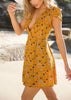 Vestido Decotado Curto Evasê Floral