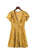 Vestido Decotado Curto Evasê Floral