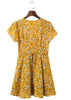 Vestido Decotado Curto Evasê Floral