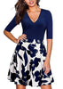 Vestido Curto Rodado Decote V Frente e Costas