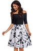 Vestido Curto com Saia Rodada Estampada