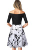Vestido Curto com Saia Rodada Estampada