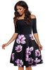 Vestido Curto com Saia Rodada Estampada