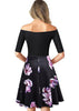 Vestido Curto com Saia Rodada Estampada