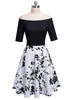 Vestido Curto com Saia Rodada Estampada