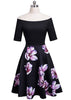 Vestido Curto com Saia Rodada Estampada