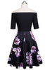 Vestido Curto com Saia Rodada Estampada
