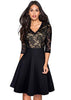 Vestido Godê Midi Com Renda Por Cima