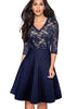 Vestido Godê Midi Com Renda Por Cima