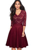 Vestido Godê Midi Com Renda Por Cima
