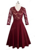 Vestido Godê Midi Com Renda Por Cima