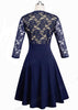 Vestido Godê Midi Com Renda Por Cima