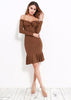 Vestido Ombro a Ombro com Babado na Barra