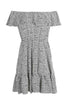 Vestido de Poá Ombro a Ombro com Babado
