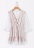 Vestido de Festa Curto Tule Bordado Com Renda