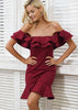 Vestido Curto Tomara Que Caia Com Babados