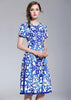Vestido Curto Rodado de Estampa de Porcelana