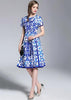 Vestido Curto Rodado de Estampa de Porcelana