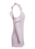 Vestido Gola Alta Ombro Vazado Com Babados