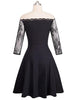 Vestidos Godê Com Renda Ombro a Ombro