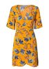 Vestido Floral com Decote Transpassado
