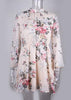 Vestido Floral Curto com Manga Longa