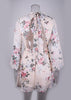Vestido Floral Curto com Manga Longa