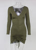 Vestido Curto Colado de Manga Longa