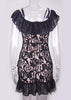 Vestido Curto de Renda com Babado
