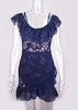 Vestido Curto de Renda com Babado