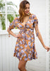 Vestido Curto Floral com Babado