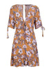 Vestido Curto Floral com Babado