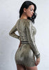Vestido Curto de Paetês Dourado para Festa
